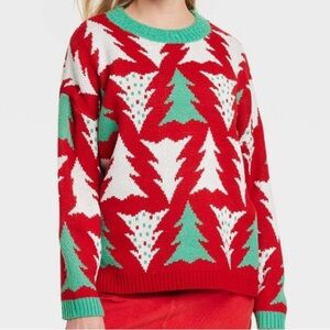 Women's Oversized Christmas Tree Sweater Size XS - NWT